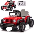 thumbnail image 1 of iRerts 12V Electric Ride on Cars, Powered Ride on Building Block Toys for Toddlers with Remote Control, Electric Truck Car/Kart-Switch Freely, Bluetooth, Music, LED Lights, 4 Wheel Suspension, Red, 1 of 13