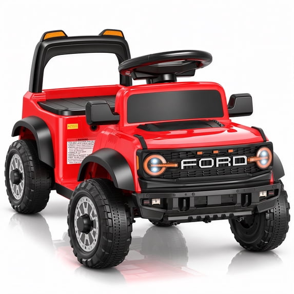 12V Licensed Ford Bronco Raptor Powered Ride on Toy Cars, Kids Electric Car for Toddlers with Music, LED Lights, Horn, Ages 2+, Red