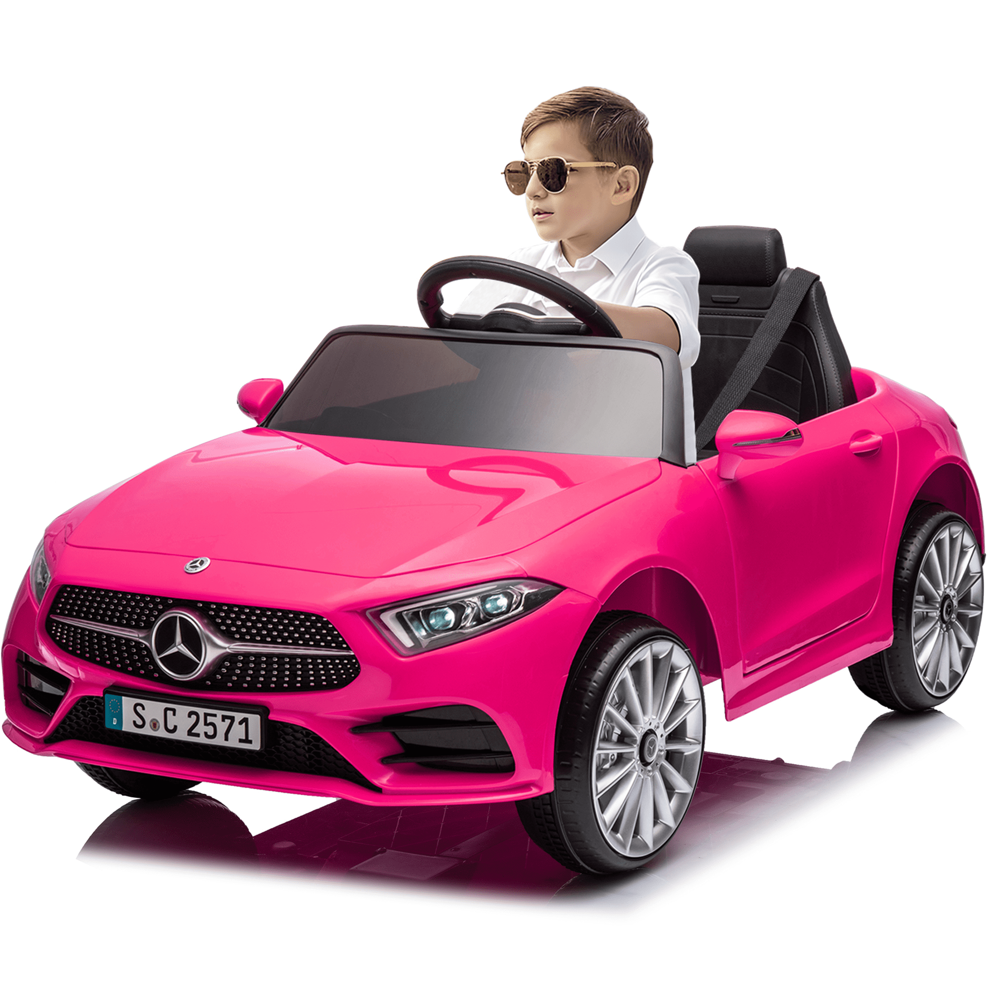 iRerts 12V Electric Ride on Cars, Ride on Building Block Toys for Toddlers with Remote Control, Electric Truck Car/Kart-Switch Freely, Bluetooth, Music, LED Lights, 4 Wheel Suspension, Rose Pink