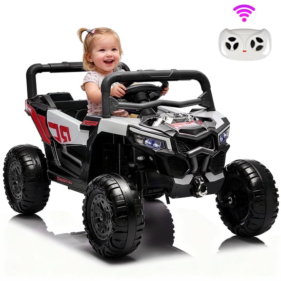 iRerts 12V Electric Ride On Toys UTV, Ride On Cars with Remote Control, Music Player, LED Lights, Electric Ride on Vehicles Kids Cars for Toddlers Boys Girls Ages 3-5 Gifts, Black