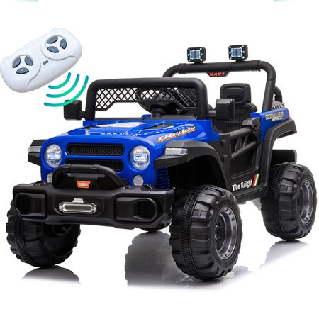 iRerts 12V Kids Ride on Truck, Kids Electric Cars with Remote Control, Battery Powered Ride On Cars Toys for Boys Girls Kids Birthday Gift, Electric Ride On Vehicle with AUX Outlet, Blue