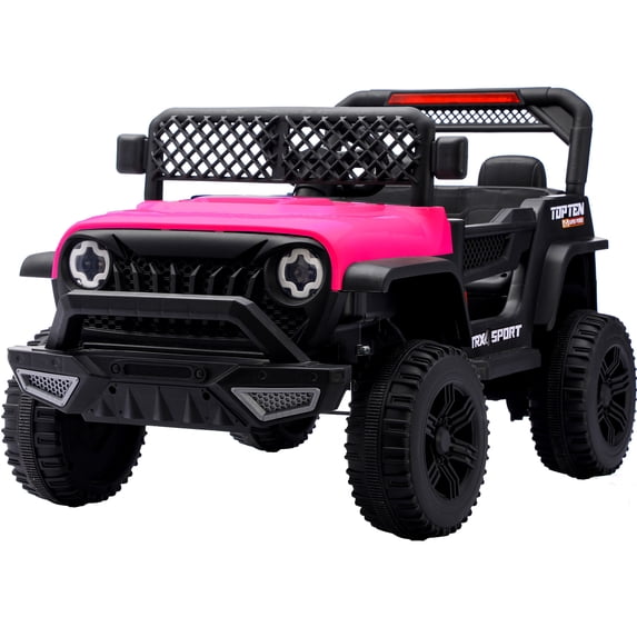 iRerts 12V Ride on Cars with Remote Control, Powered Ride on Toys Truck with Bluetooth, Music, MP3/USB Port, Swing Mode, Electric Cars for Kids Boys Girls 2-5 Ages, Pink