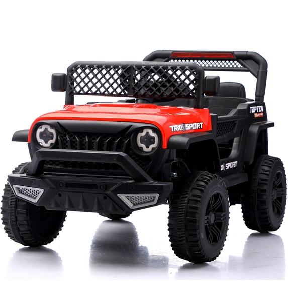 iRerts 12V Ride on Cars with Remote Control, Powered Ride on Toys Truck with Bluetooth, Music, MP3/USB Port, Swing Mode, Electric Cars for Kids Boys Girls 2-5 Ages, Red