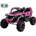 thumbnail image 1 of iRerts 12V Powered Ride on Toys UTV, Kids Ride on Cars with Remote Control, Bluetooth, Music, LED Lights, 4 Wheels Suspension, Kids Cars Electric Vehicles for Boys Girls Ages 3-6 Gifts, Magenta, 1 of 7