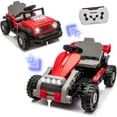 thumbnail image 1 of iRerts 12V Ride on Toys, 2 in 1 Ride on Building Block Cars Truck/Go Kart Freely Switched, One Chassis, Two Forms, Ride on Vehicles Kids Car with Remote Control, Bluetooth, Music, LED Light, Red, 1 of 10