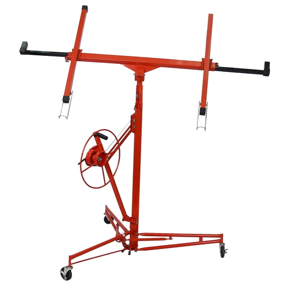 iRerts 13FT Drywall Lift, 150LBS Heavy Duty Drywall Lifter, Drywall Jack Lift for Ceiling Wall with Adjustable Telescopic Arm, Foldable Sheetrock Lift, Drywall Lift for Home Improvement, Red