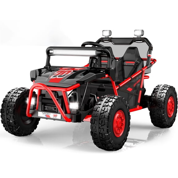 iRerts 36V Powered Ride on Toys for Big Kids, 2 Seater Ride on Cars with Metal Frame, Bluetooth Music, 4 Wheels Suspension, Electric Ride on Vehicles for Boys Girls, Red