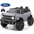 thumbnail image 1 of iRerts 24V 2 Seater Ride on Cars, Licensed Ford Bronco Base Powered Ride on Toys for Big Kids Ages 3-8, Kids Car Electric Vehicle with Remote Control, Bluetooth, LED Lights, 4 Wheel Suspension, Gray, 1 of 9