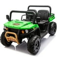 thumbnail image 1 of iRerts 24V 2 Seater Ride on Toy UTV, Powered Ride on Car with Remote Control, Automatic Tipping Bucket, Bluetooth, LED Light, USB/MP3 Port, Electric Cars for Kids Boys Girls Ages 3-8 Gifts, Green, 1 of 10