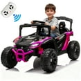 thumbnail image 1 of iRerts 24V Powered Ride on Toys, Kids Ride on Car UTV with Remote Control, Bluetooth, Music, LED Light, USB/AUX Port, 4 Wheels suspension, Electric Cars for Kids Boys Girls Ages 3-5 Gifts, Pink, 1 of 9