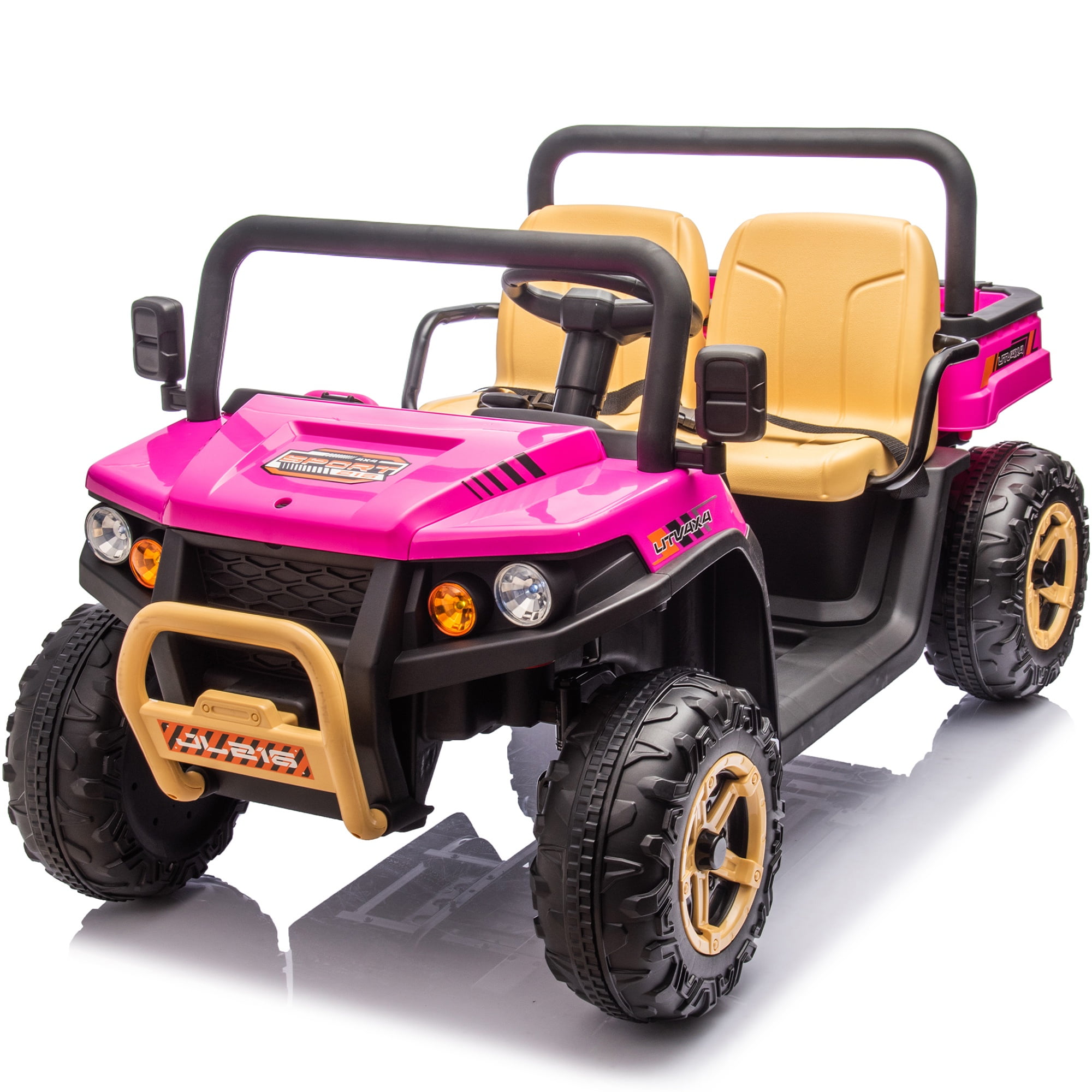 2-Seater Kids Ride-On UTV with Remote Control - Pink