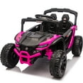 thumbnail image 1 of iRerts 24V Powered Ride on Car UTV, Kids Ride on Toys with Remote Control, Bluetooth, Music, 4 Wheels Suspension, LED Light, Kids Cars 4 Wheeler Electric Vehicles for Boys Girls Ages 3-5 Gifts, Pink, 1 of 10