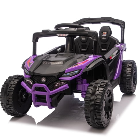 Ucades 24V Powered Ride on Car UTV, Kids Ride on Toys with Remote Control, Bluetooth, Music, 4 Wheels Suspension, LED Light, Kids Car 4 Wheeler Electric Vehicles for Boys Girls Ages 3-5 Gifts, Purple