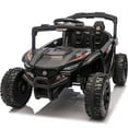 thumbnail image 1 of iRerts 24V Powered Ride on Car UTV, Kids Ride on Toys with Remote Control, Bluetooth, Music, 4 Wheels Suspension, LED Light, Kids Cars 4 Wheeler Electric Vehicles for Boys Girls Ages 3-5 Gifts, Black, 1 of 10