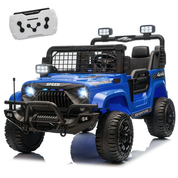 iRerts 2 Seater Ride on Cars, 24V Ride on Toys for Big Kids Boys Girls Ages 2-6, Kids Cars Electric Ride on Vehicles with Remote Control, Bluetooth, MP3/USB Ports, 4 Wheels Shock Suspension, Blue