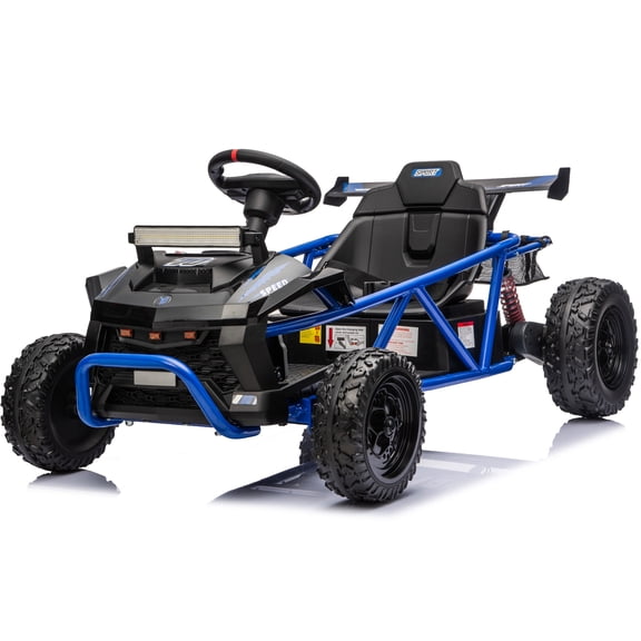 Ucades 36V Ride on Toys for Big Kids, 500W Powered Ride on Car for Kids Boys Girls Ages 6+, Kids Electric Car with EVA Tires, Metal Frame, Bluetooth, Adjustable Seat, Spring Suspension, Blue