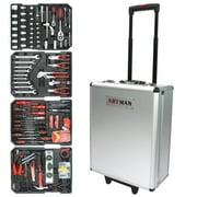 iRerts 899PCS Tool Set, White Hand Tool Box with 4 Layers of Toolset and Wheels, Household Tool Kit with Rolling Tool Box, Complete Tool Box Set for Men, Household Hand Tool Set for House Repair