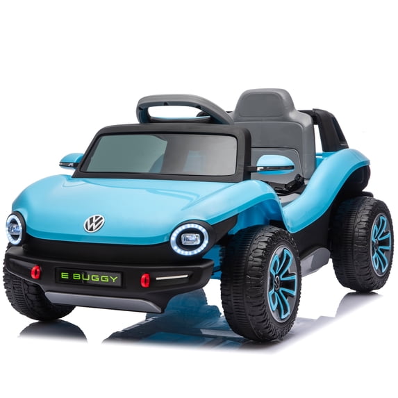 12V Ride on Cars, Licensed Volkswagen Beetle Powered Ride on Toys with Remote Control, Bluetooth, USB Port, Music, 4 Wheel Suspension, Rear Storage, Electric Cars for Kids Boys Girls Ages 3-6, Blue
