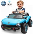thumbnail image 1 of 12V Electric Ride on Cars, Licensed Volkswagen Beetle Ride on Toys with Remote Control, Bluetooth, USB Port, Music, Rear Storage, LED Lights, Battery Powered Toddlers Electric Car for Kids Ages 3+, 1 of 10