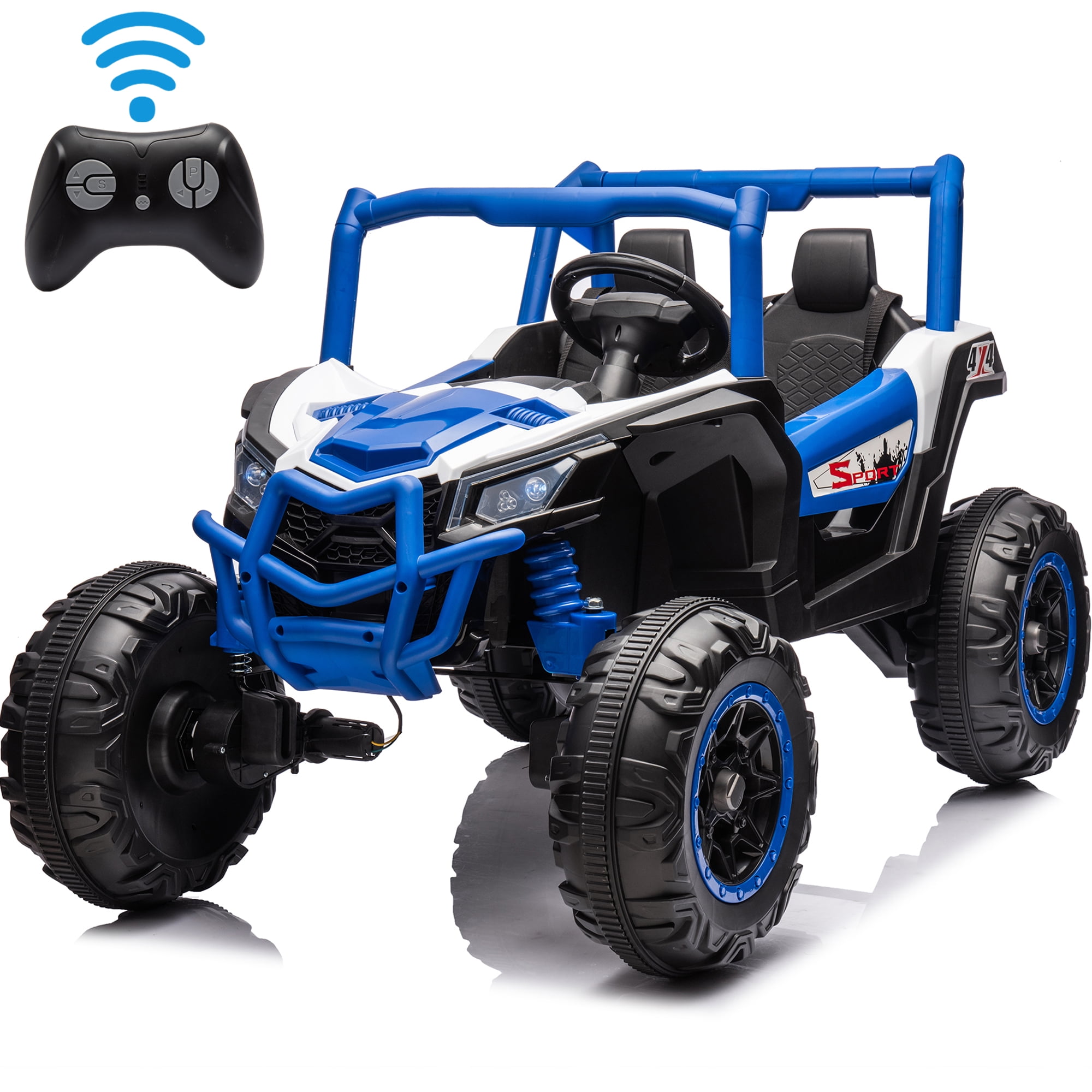 VILOBOS 12V Ride On Tractor with Trailer - Battery Powered Toy Car for