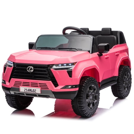 24V 2 Seater Ride on Cars, Lexus GX550 Powered Ride on Toys for Big Kids Boys Girls Ages 3-8 Gifts, Electric Ride on Vehicles Kids Car with Remote Control, Bluetooth, Music, MP3 Port, LED Light, Pink