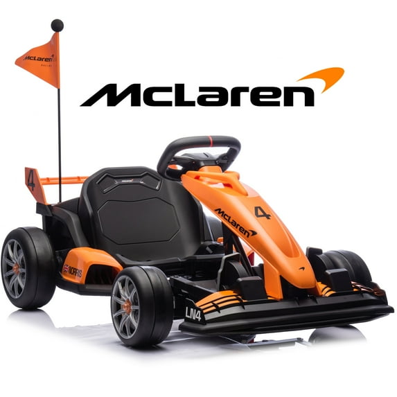 Licensed McLaren Go Kart for Kids Ages 6+, 36V Electric Drift Kart Car Ride on Toys for Big Kids, Crazy Go Cart with Dual 250W Motors, Adjustable Seat, 7.5MPH, LED Lights