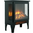 thumbnail image 1 of iRerts 17 Inch Freestanding Electric Fireplace Stove Heater, 3D Flame Effect Small Portable Fireplace, 700W/1400W Space Heater Fireplace for Indoor Use, CSA/UL Certified, Black, 1 of 9