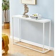 thumbnail image 1 of iRerts Entryway Table, Narrow Console Table Hallway Table with Metal Frame and MDF Tabletop, Industrial Long Entrance Sofa Table Foyer Tables for Entryway Hallway Living Room Home Office, White, 1 of 4
