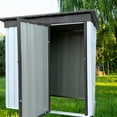 thumbnail image 1 of iRerts Garden Shed, 5FT x 3FT Outdoor Storage Shed Storage House, Metal Outdoor Shed Tool Shed with Lockable Door and Apex Roof, Outside Sheds for Backyard Garden Patio Lawn, White+Gray, 1 of 7