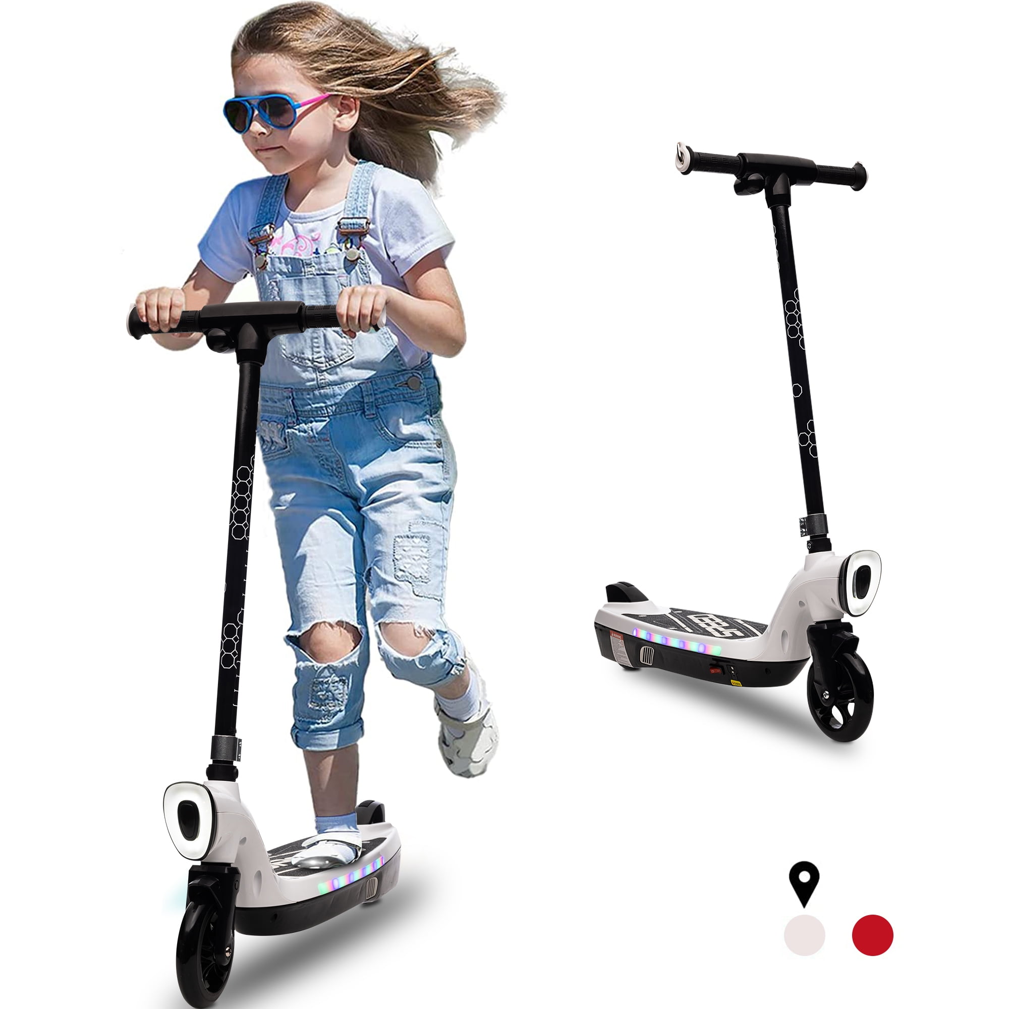iRerts Kids Electric Scooter for 6 14 Year Old Portable Kids Scooter for Boys Girls 12V 45W Kids Electric Scooter with Front Big Light Rear Brake