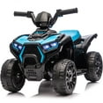 thumbnail image 1 of iRerts 6V Powered Ride on ATV, Toddlers Ride on Toys Kids ATV with LED Light, Kids 4 Wheeler Electric Cars for Kids Boys Girls Ages 3-5 Gifts, Black+Blue, 1 of 9