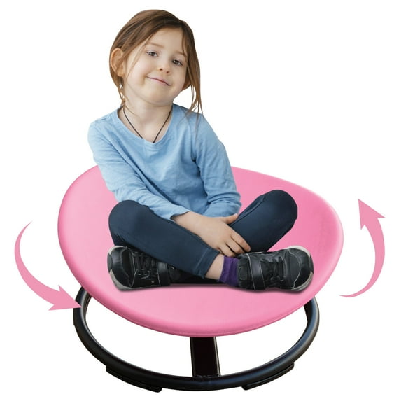 iRerts Sensory Spinning Chair for Kids, 360° Swivel Chair for Toddlers ADHD Children, Body Coordination Training Chair Sensory Toys with Safety Non Slip Base, Pink