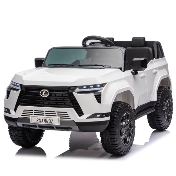 24V 2 Seater Ride on Car, Lexus GX550 Powered Ride on Toys for Big Kids Boys Girls Ages 3-8 Gifts, Electric Ride on Vehicles Kids Car with Remote Control, Bluetooth, Music, MP3 Port, LED Light, White