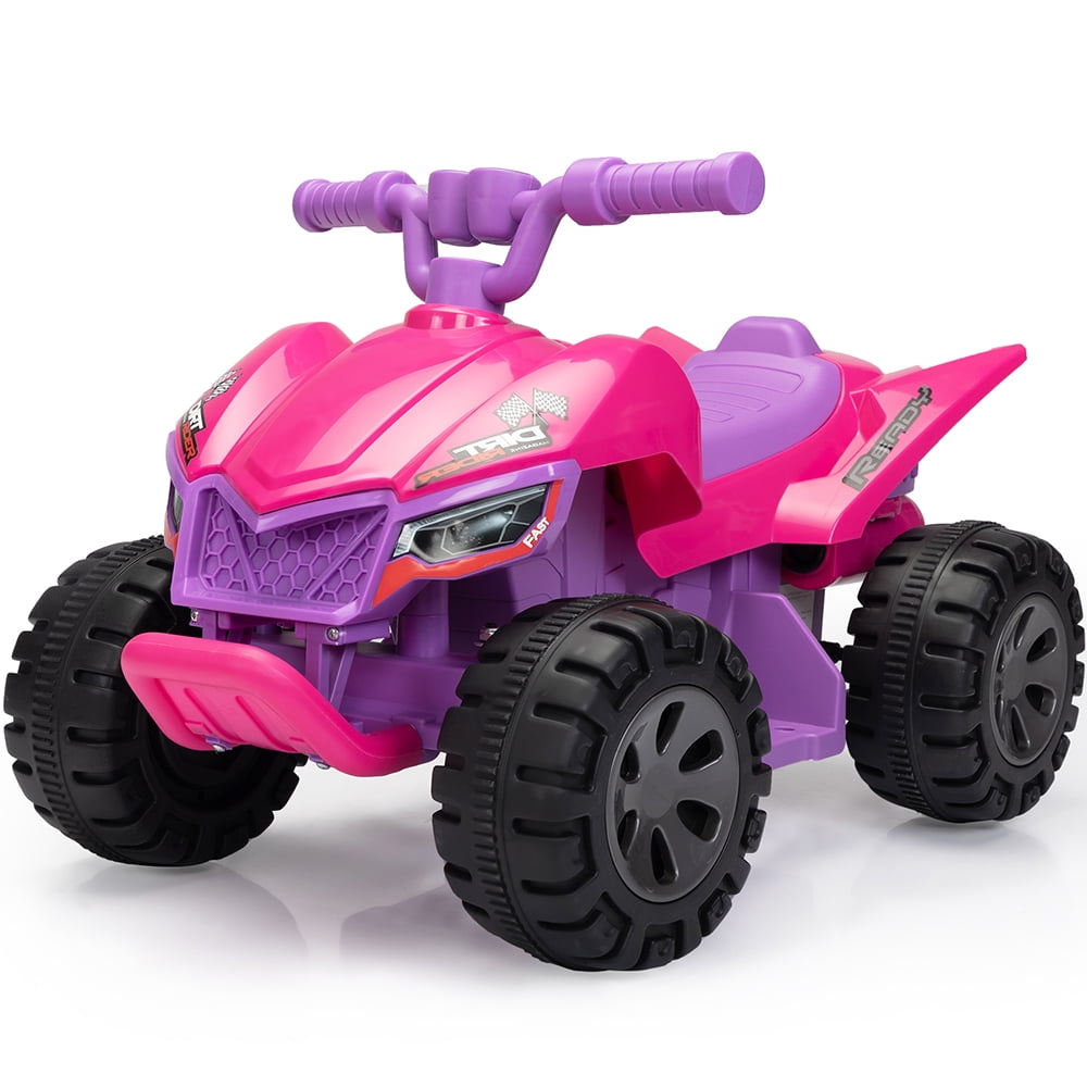 Pink 6V Kids Ride-On Quad with LED Lights and Music