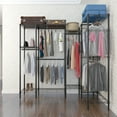 thumbnail image 1 of iRerts Portable Clothes Rack with Shelves, Garment Rack Heavy Duty Clothes Rack, 4 Tiers Adjustable Wire Shelving Clothing Racks with 6 Hanging Rods, Freestanding Metal Closet Rack Wardrobe, Black, 1 of 4