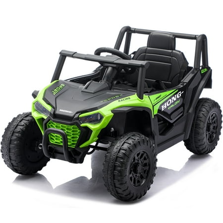iRerts 12V Powered Ride on UTV Cars, Kids Ride on Toys with Remote Control, Music, LED Light, USB, Bluetooth, 4 Wheeler Kids Electric Vehicle for Boys Girls Birthday Christmas Gifts, Green
