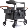 thumbnail image 1 of Ucades Wagon Stroller for 4 Kids, Foldable 4-Seater Stroller Wagon with Removable Canopy, Snack Tray, Convertible Seats, 5-Point Harness, Dual Adjustable Handles, All-Terrain PU Wheels, Gray, 1 of 13
