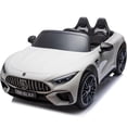thumbnail image 1 of iRerts White 24V Mercedes Benz SL63 Powered Ride On Cars with Remote Control, 4 Wheels Electric Car for Kids with Bluetooth, Music, USB, LED Light, Ride on Toys for Kids 3-8 Ages Boys Girls Gifts, 1 of 9