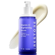 iRestore Vitamin C Brightening Serum   Anti Aging Face Serum with 15% Ascorbic Acid, Vitamin E, Ferulic Acid, Peptide Complex & Hyaluronic Acid to Help Visibly Fade Dark Spots, Even Skin Tone