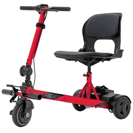 iRide 2 Lightweight Folding Mobility Scooter - Raspberry