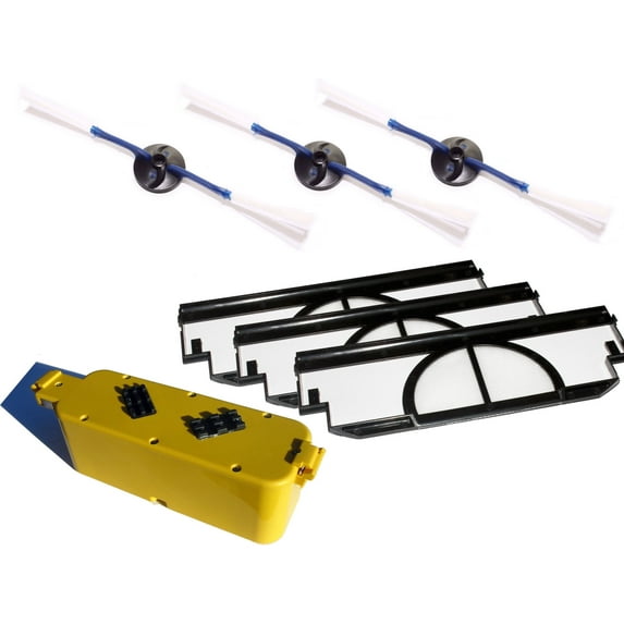 iRobot Roomba 4200 Battery, Side Brush and Filters Replacement - Kit Includes 1 Battery, 3 Side Brushes and 3 Filters