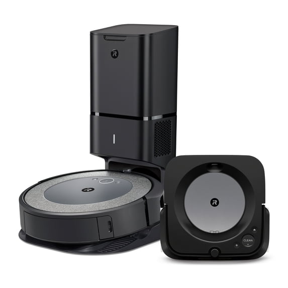 iRobot Roomba i3+ EVO Robot Vacuum and Braava Jet Robot Mop Bundle - Wi-Fi Connected, Smart Mapping, Self-Emptying, LIDAR Navigation, Mop Combo, Pet Hair, Hard Floor, Carpet, Voice Control