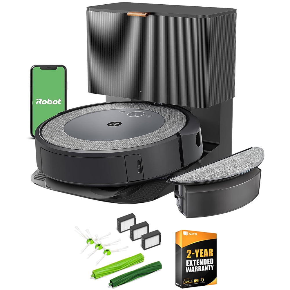 iRobot i557020 Roomba Combo i5+ Self-Emptying Robot Vacuum and Mop with  Smart Mapping Bundle with 2 YR CPS Enhanced Protection Pack and Deco  Essentials Accessory kit 