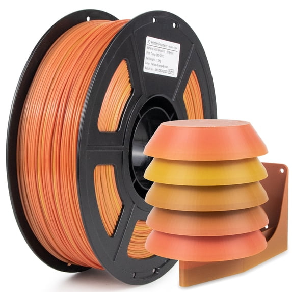 iSANMATE 1KG ASA 3D Printer Filament, 1.75mm Gradient Yellow Orange Brown, UV Resistance, Low Odor, ±0.02mm for FDM 3D Printers