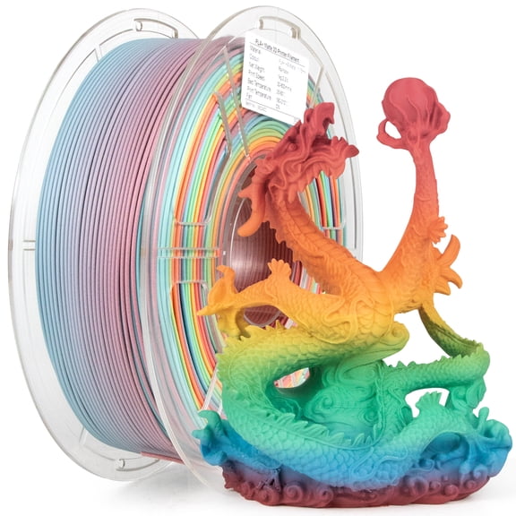 iSANMATE 1KG High Speed PLA Filament, 1.75mm Matte Rainbow, 30-600mm/s Fast Printing, 10X Faster, ±0.02mm, Shine-Free for FDM 3D Printers
