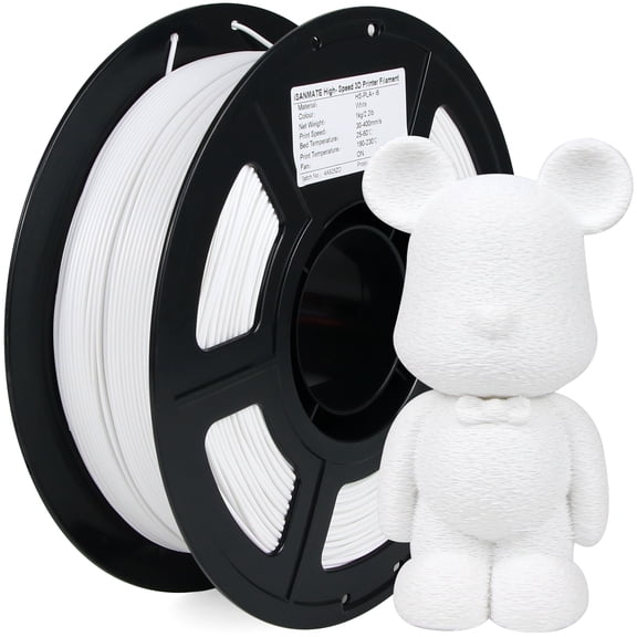iSANMATE 1KG High Speed PLA Filament, 1.75mm Matte White, 30-400mm/s Fast Printing, ±0.02mm, High Toughness, Low Warpage for FDM 3D Printers