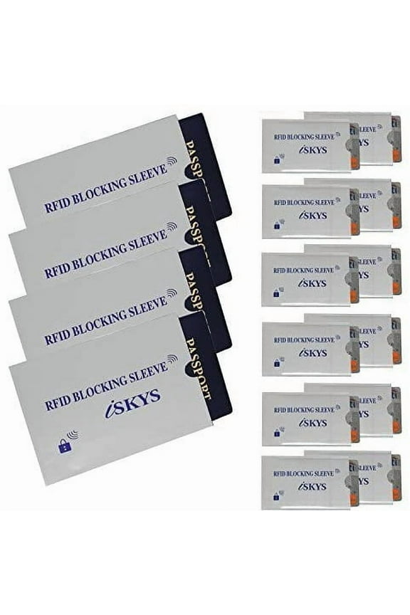 16 Pack RFID Blocking Sleeves Credit Card Protector & Passport Identity Theft (12 Credit Card + 4 Passport) White