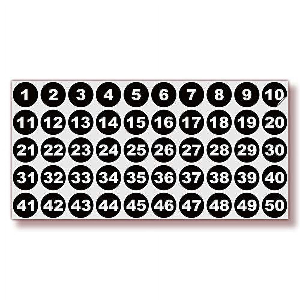 iSYFIX Black Consecutive Number Stickers â€“ 1 to 50, 1inch, 1 Set â