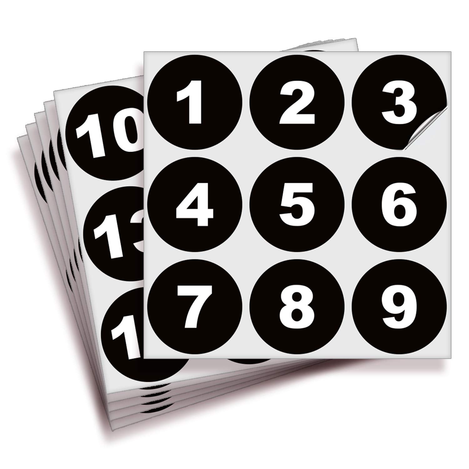 iSYFIX Black Consecutive Number Stickers – 1 to 50, 2-inch, 1 set ...