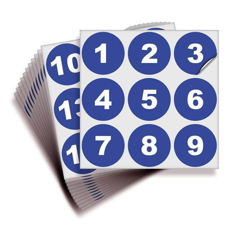 Consecutive Number Vinyl Stickers 1 To 100,Color Numbered Stickers